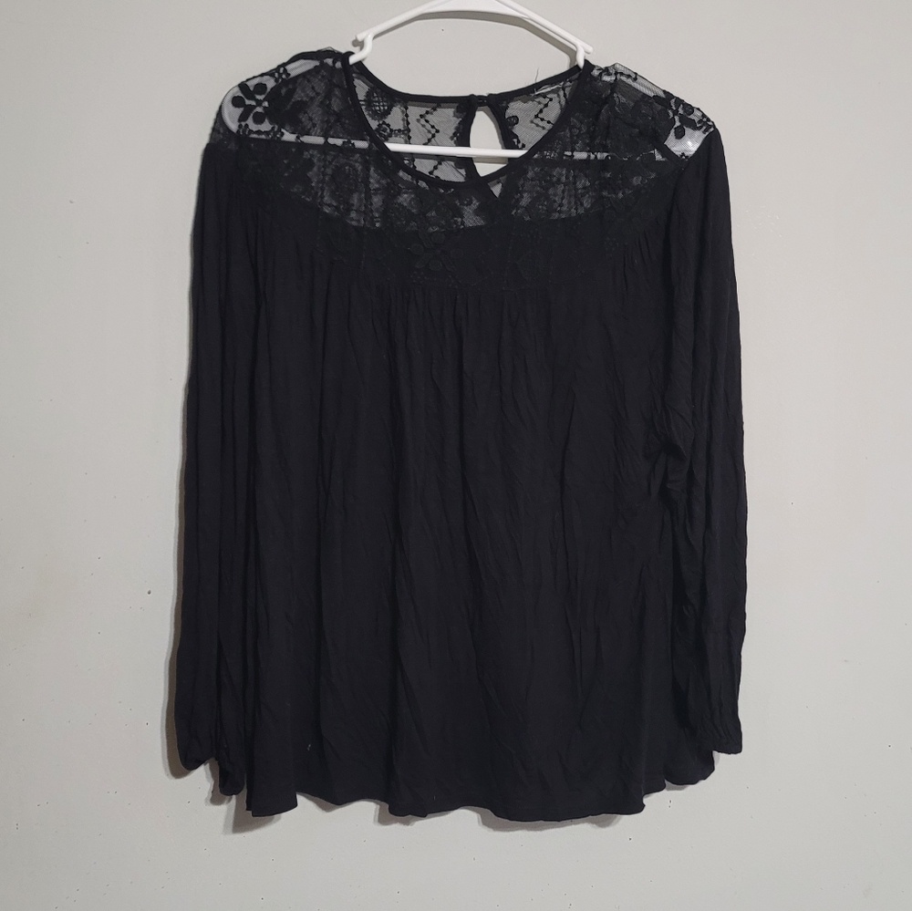 Womens Blouse Size 1X Lace‎ Top Witchy Vibes Flowy Flattering Halloween Gothic